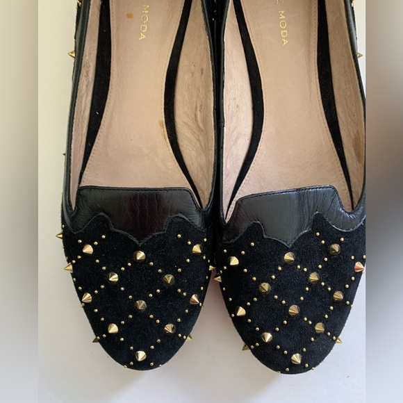 Pelle Moda Black Suede Shoes, Spike Embellishments, Sz 10, Reduced Shipping - Picture 3 of 11